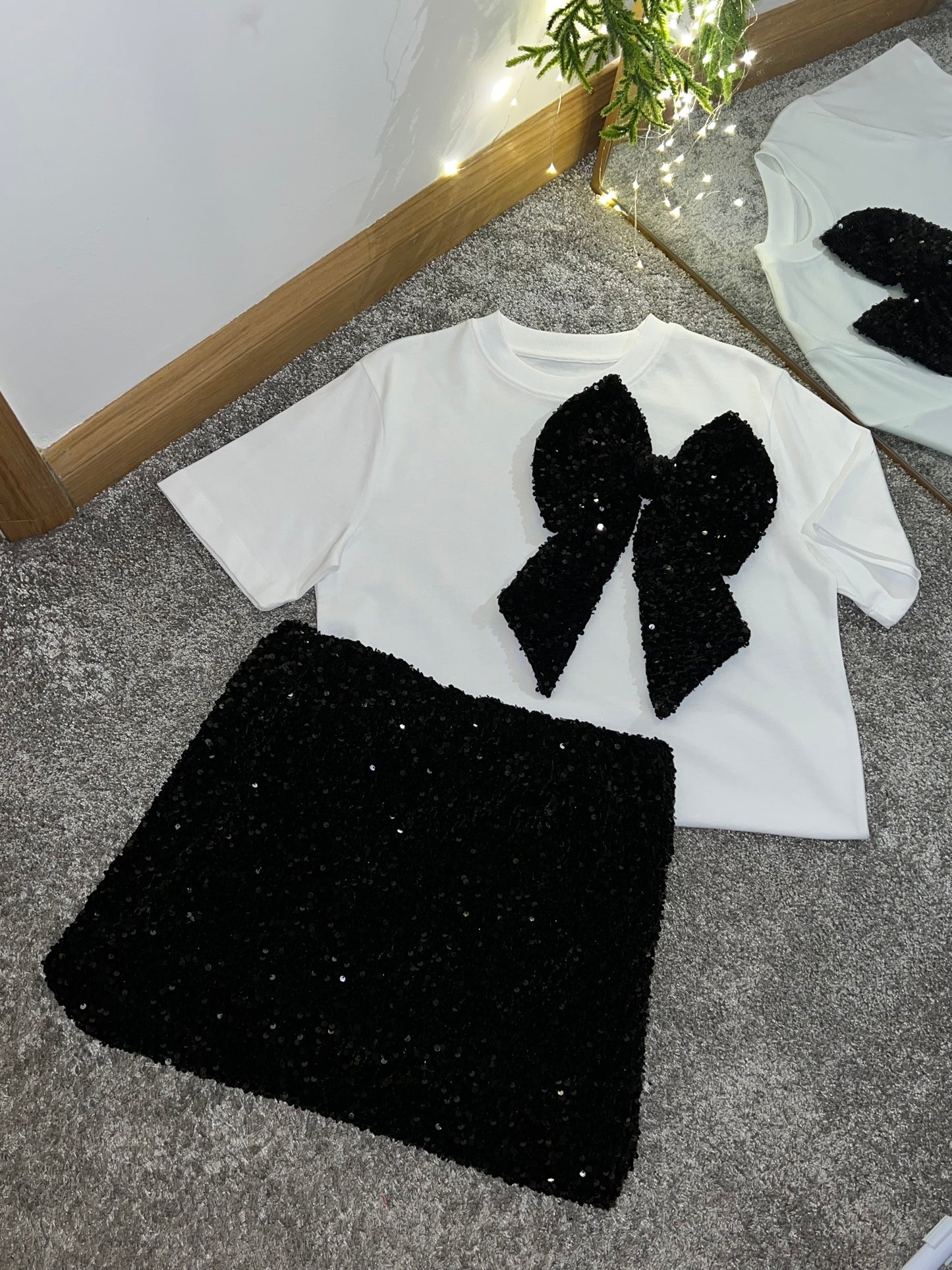 Black sequin skirt