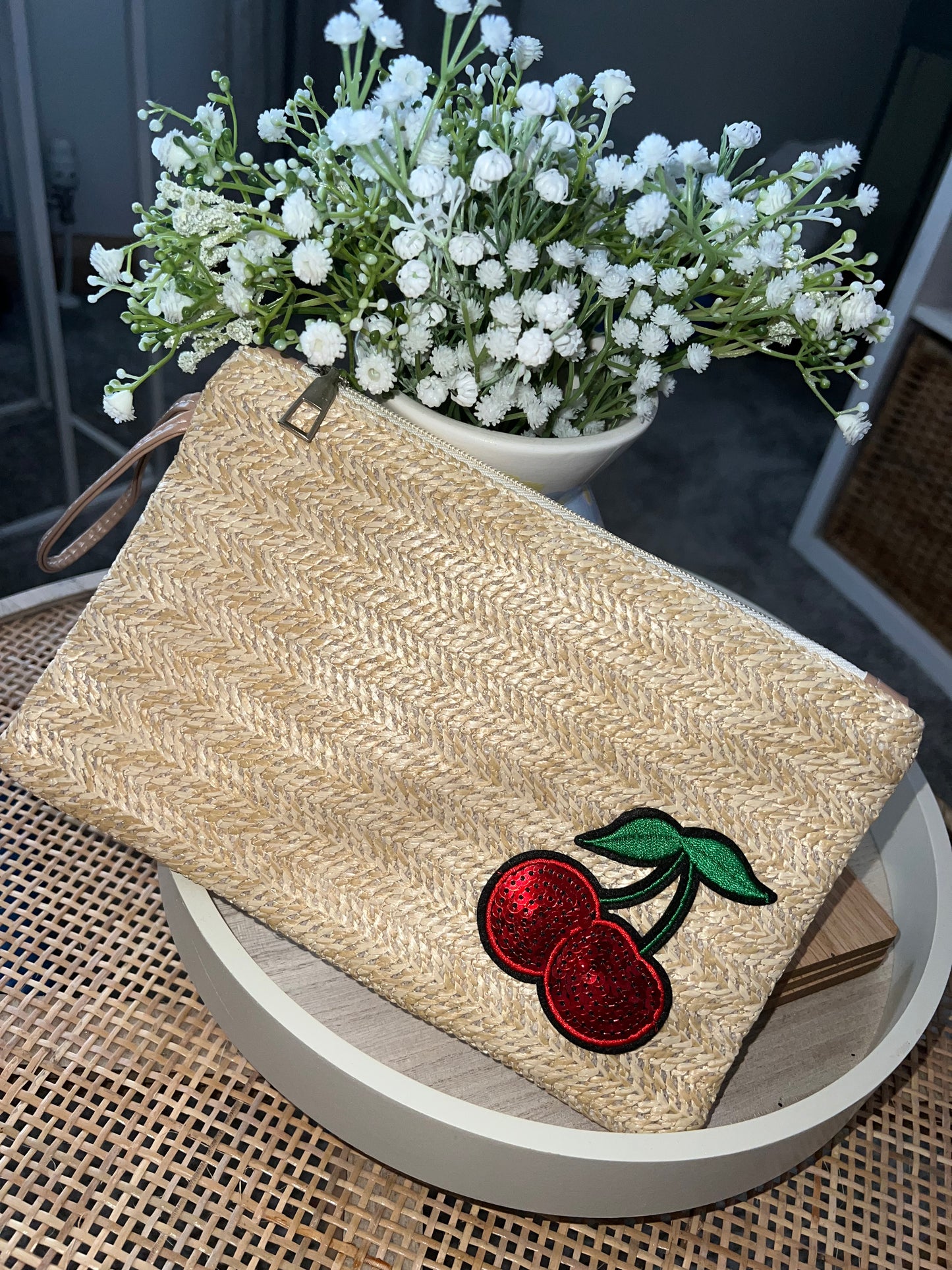 Cherry clutch bag