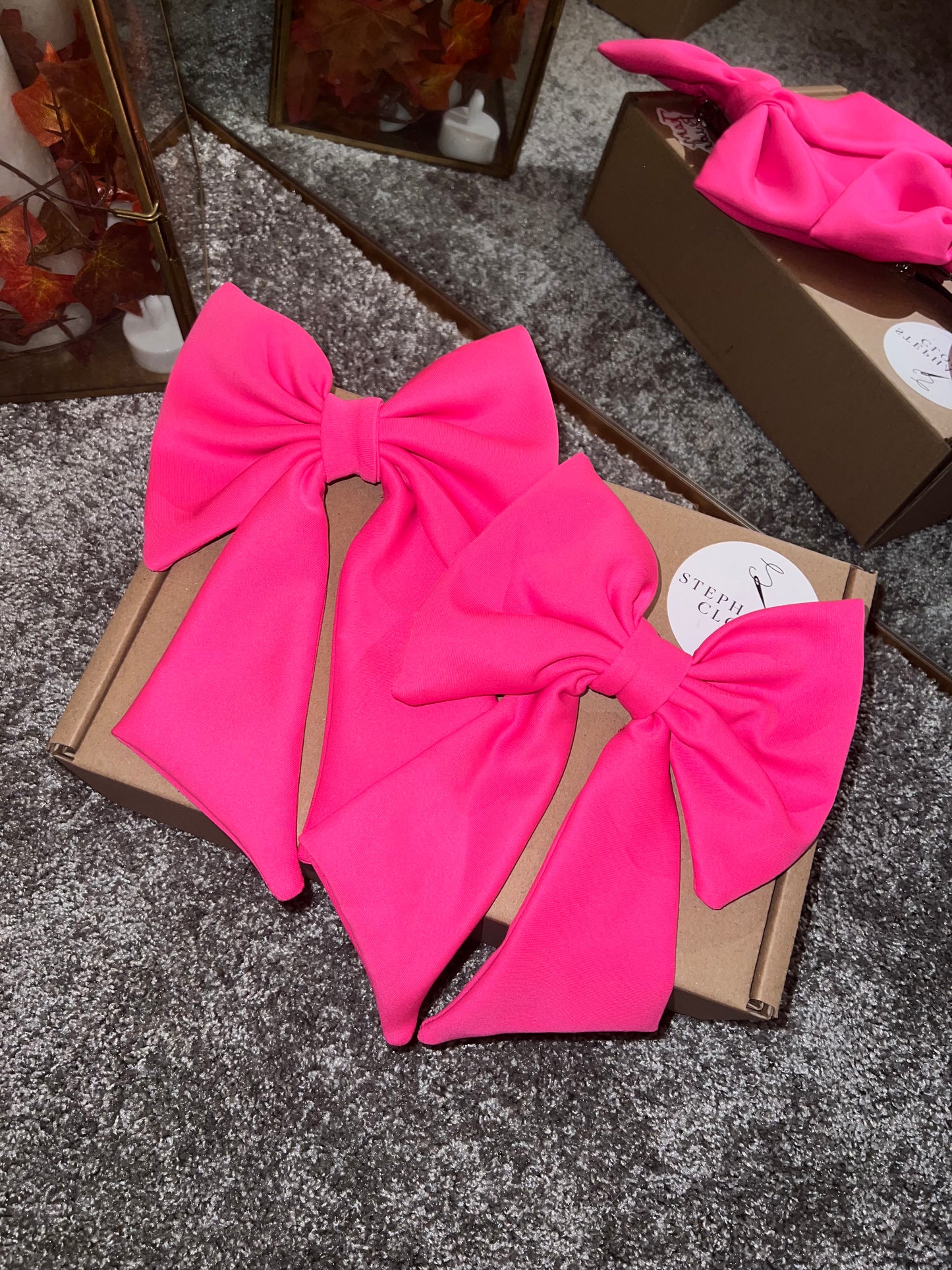 Bright pink bow