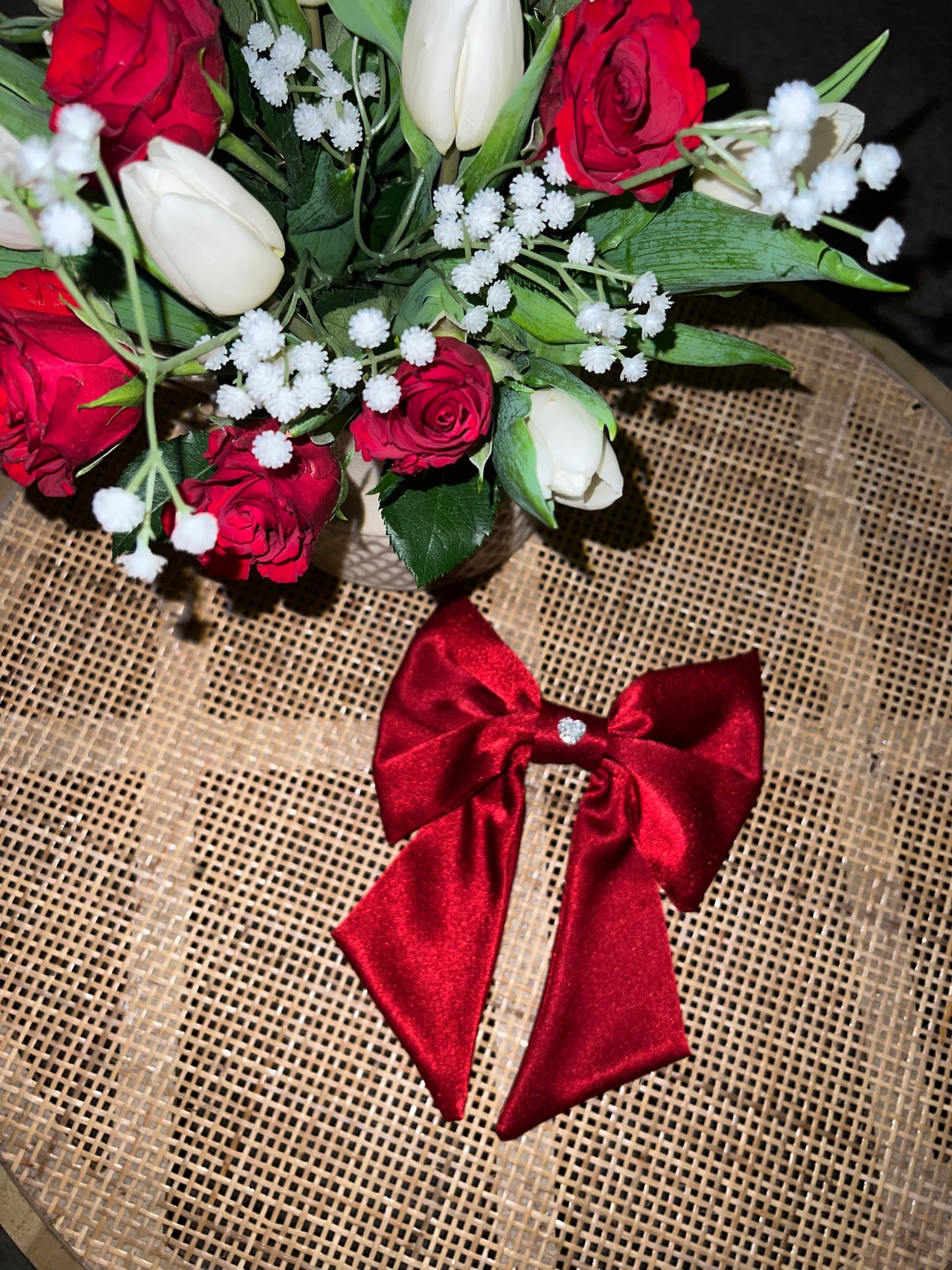 Red satin bow