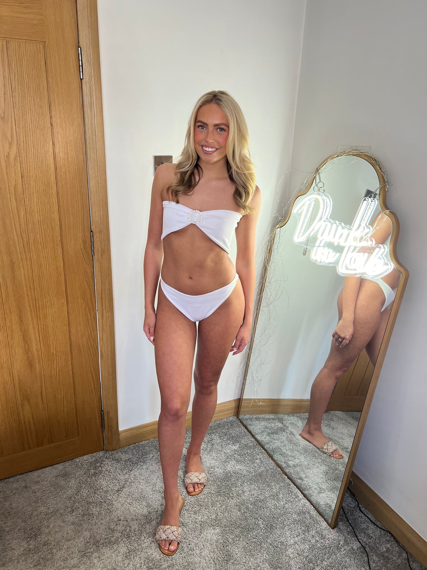 White diamanté bikini