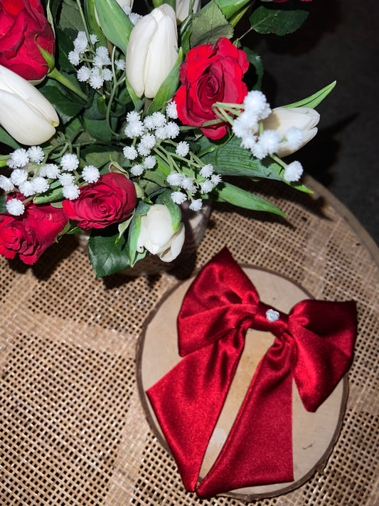 Red satin bow