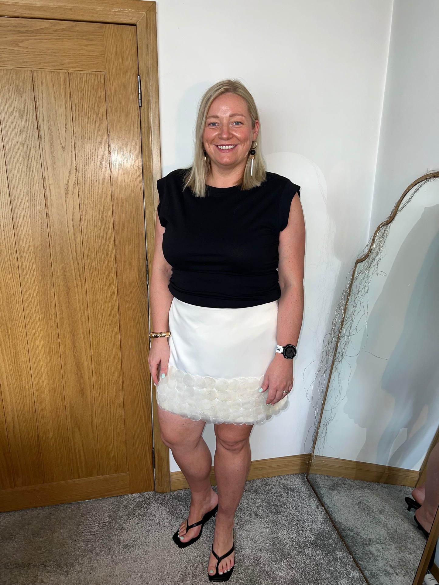 Ivory shell skirt