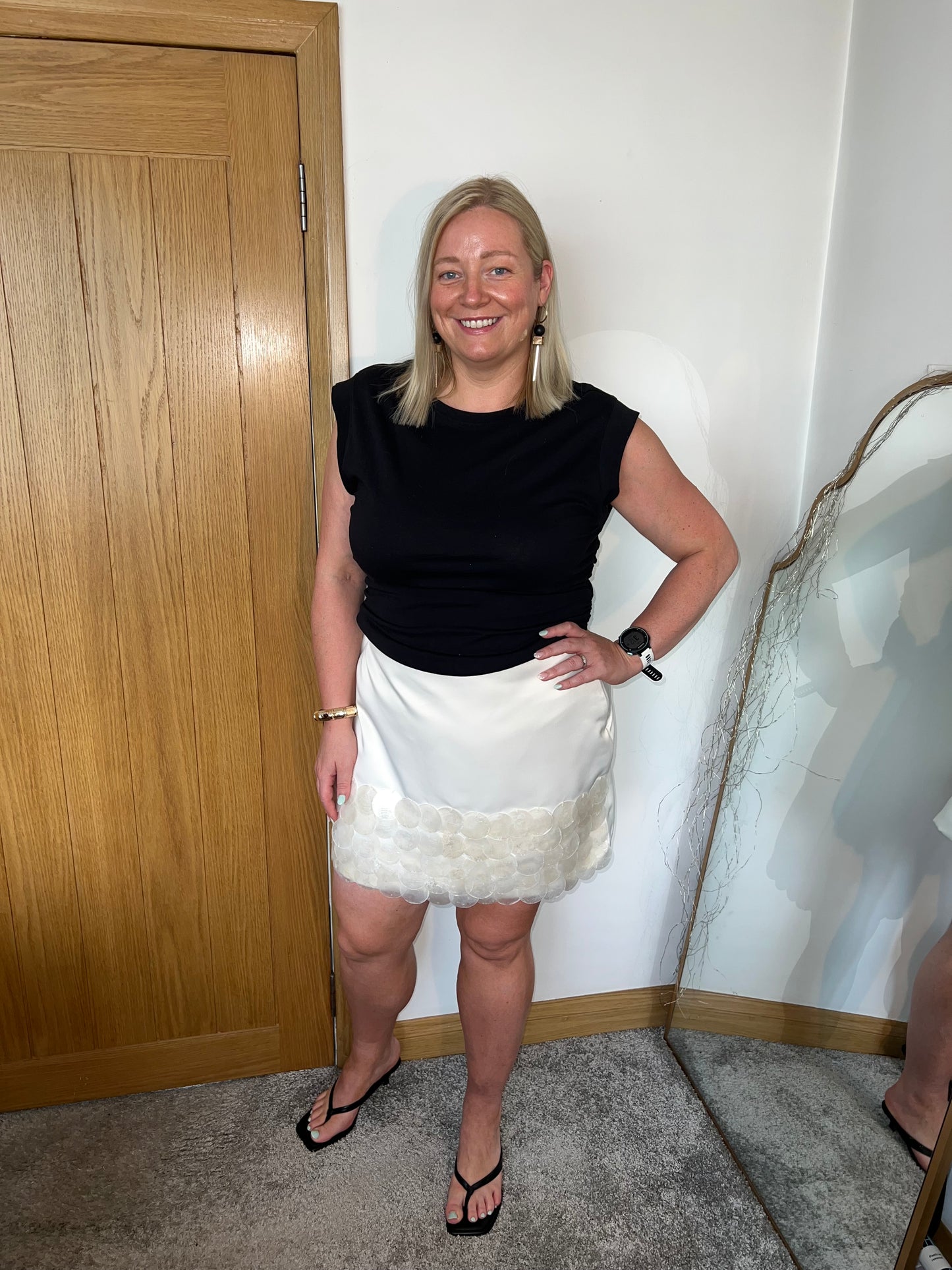 Ivory shell skirt