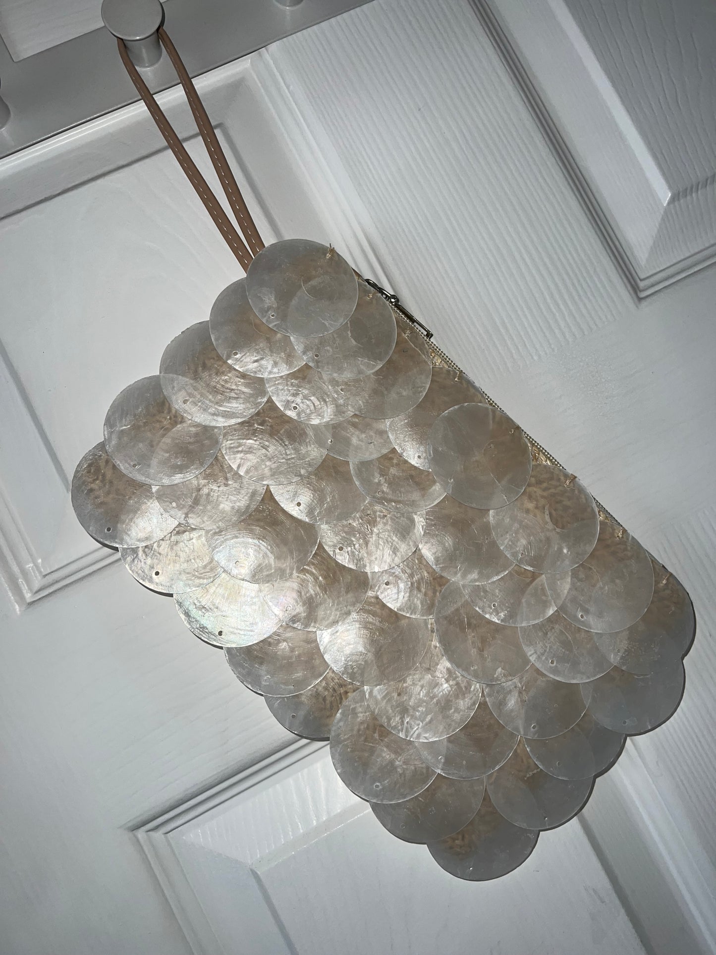 Capiz shell clutch bag