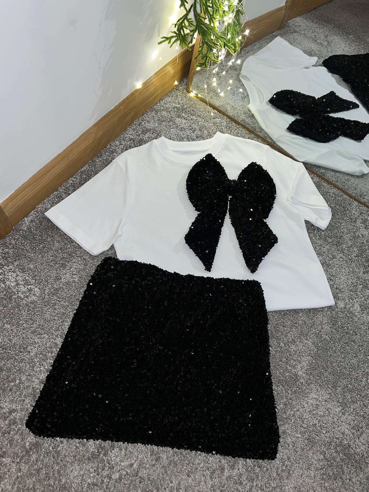 Black sequin skirt