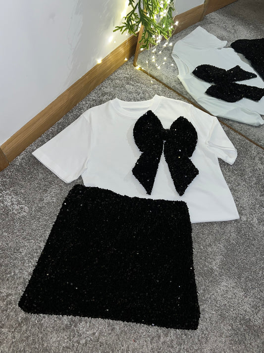 Black sequin skirt