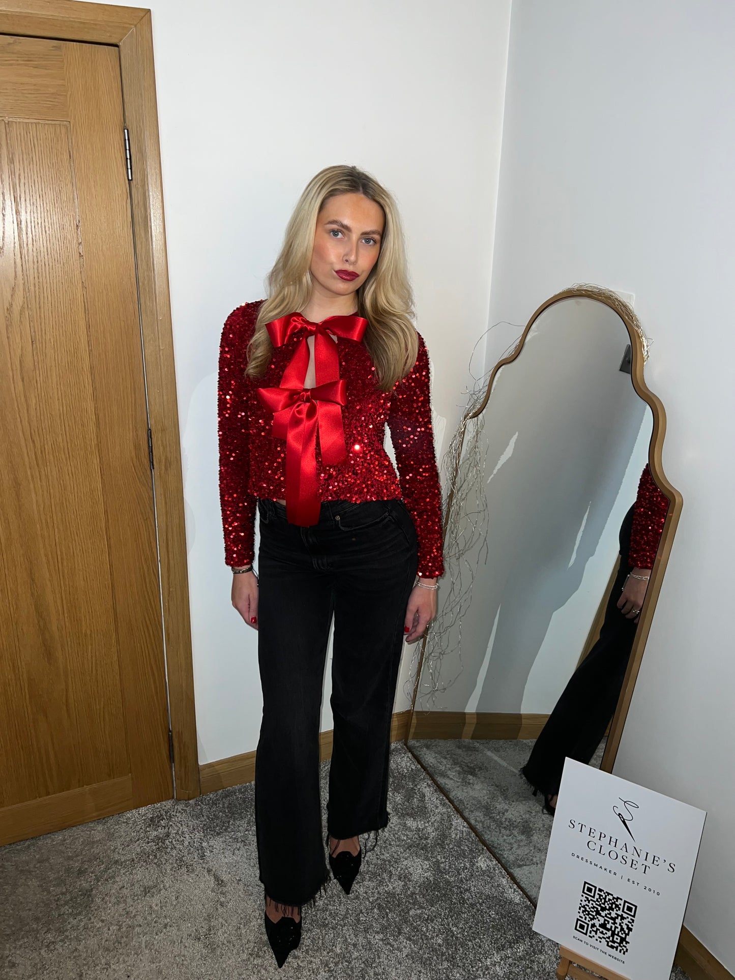 Red sequin jacket