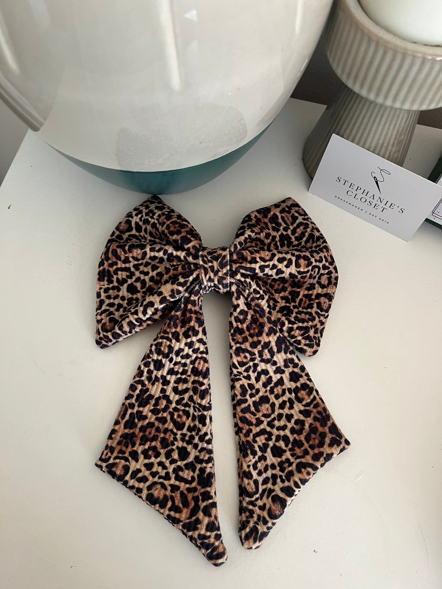 Leopard print bow