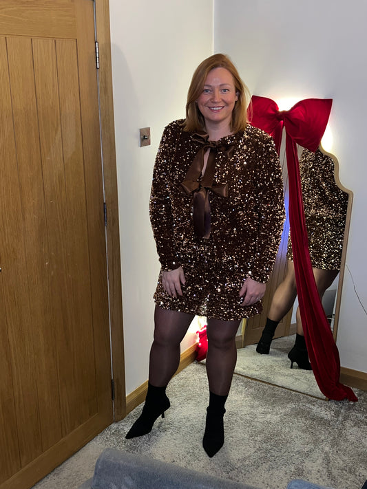 Brown sequin skirt