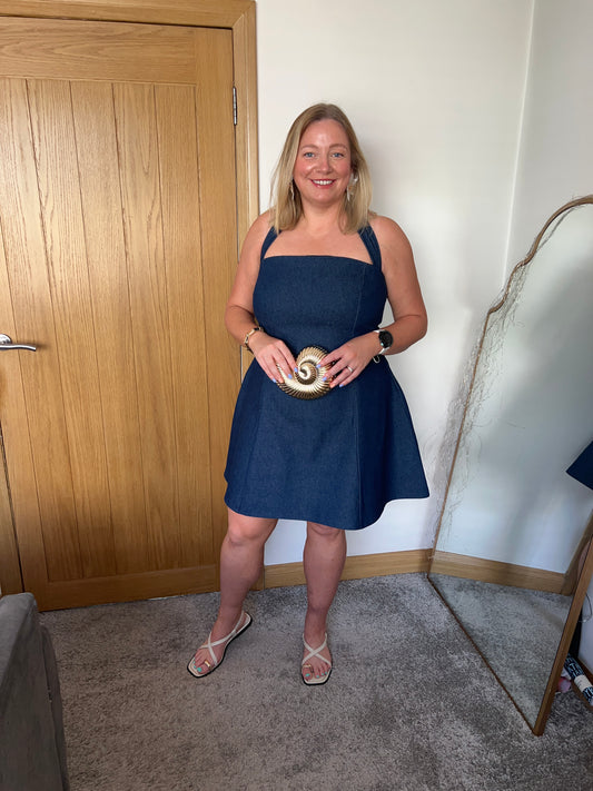 Denim flared dress