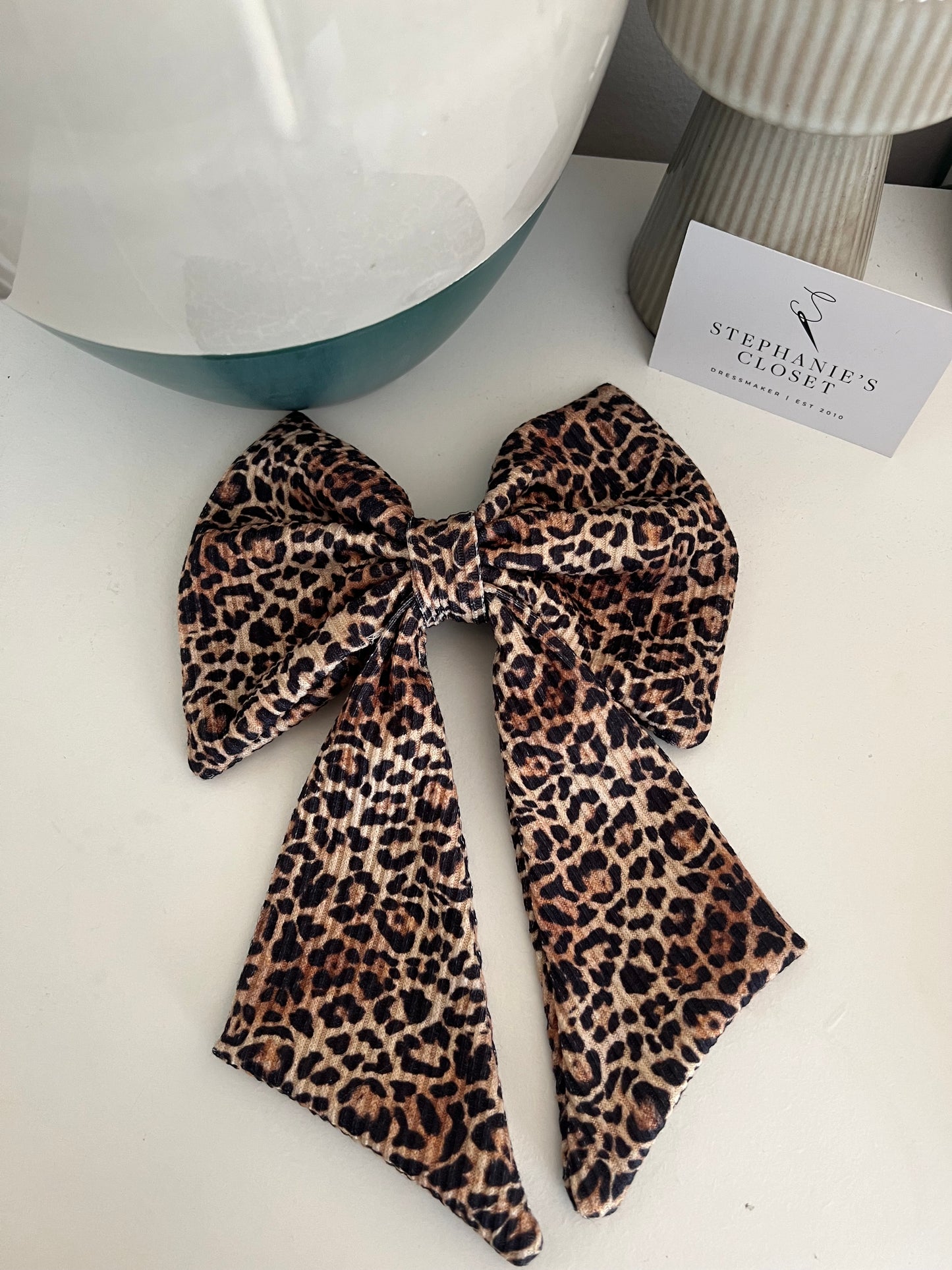 Leopard print bow