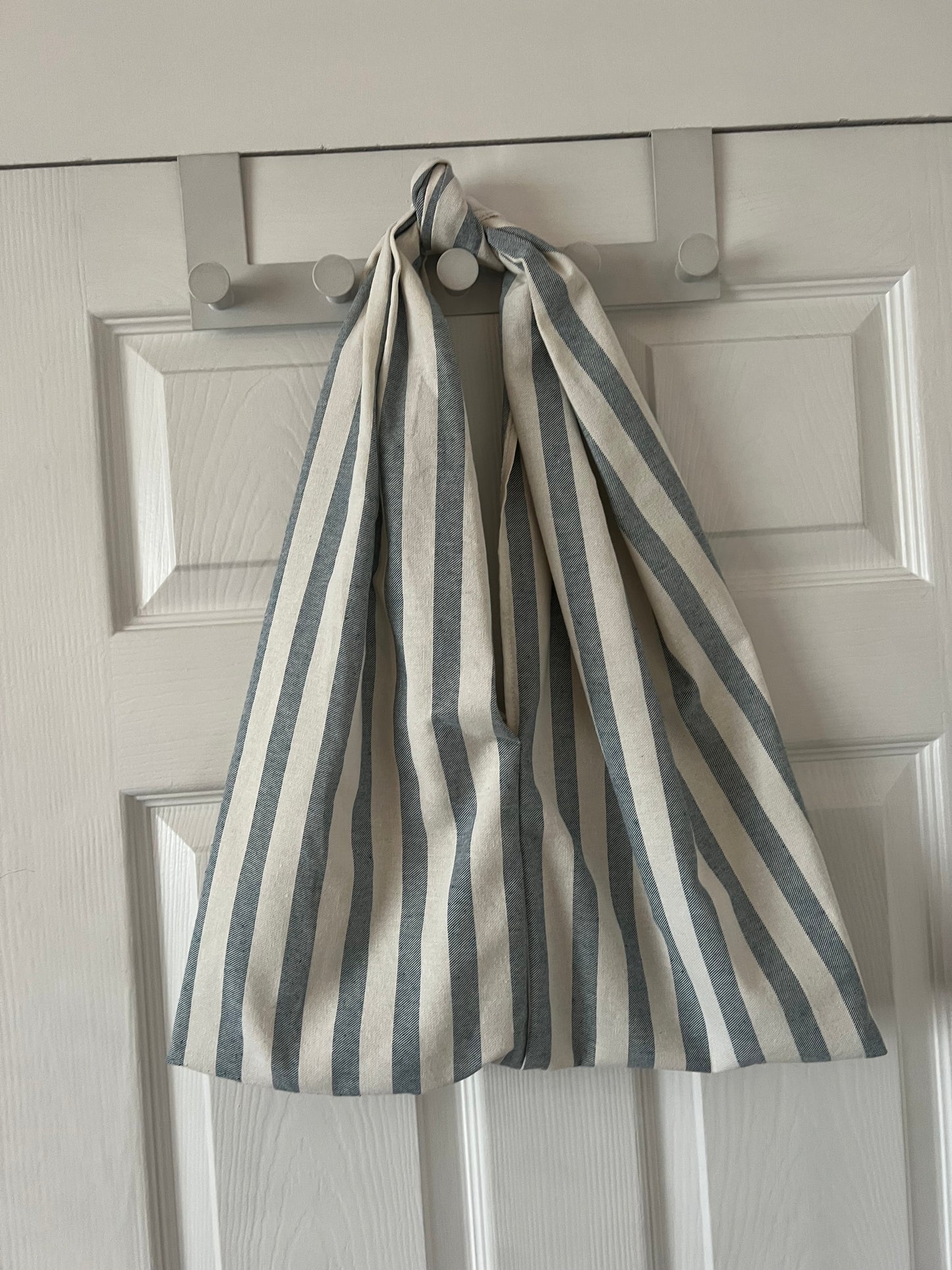 Blue and white stripe bag
