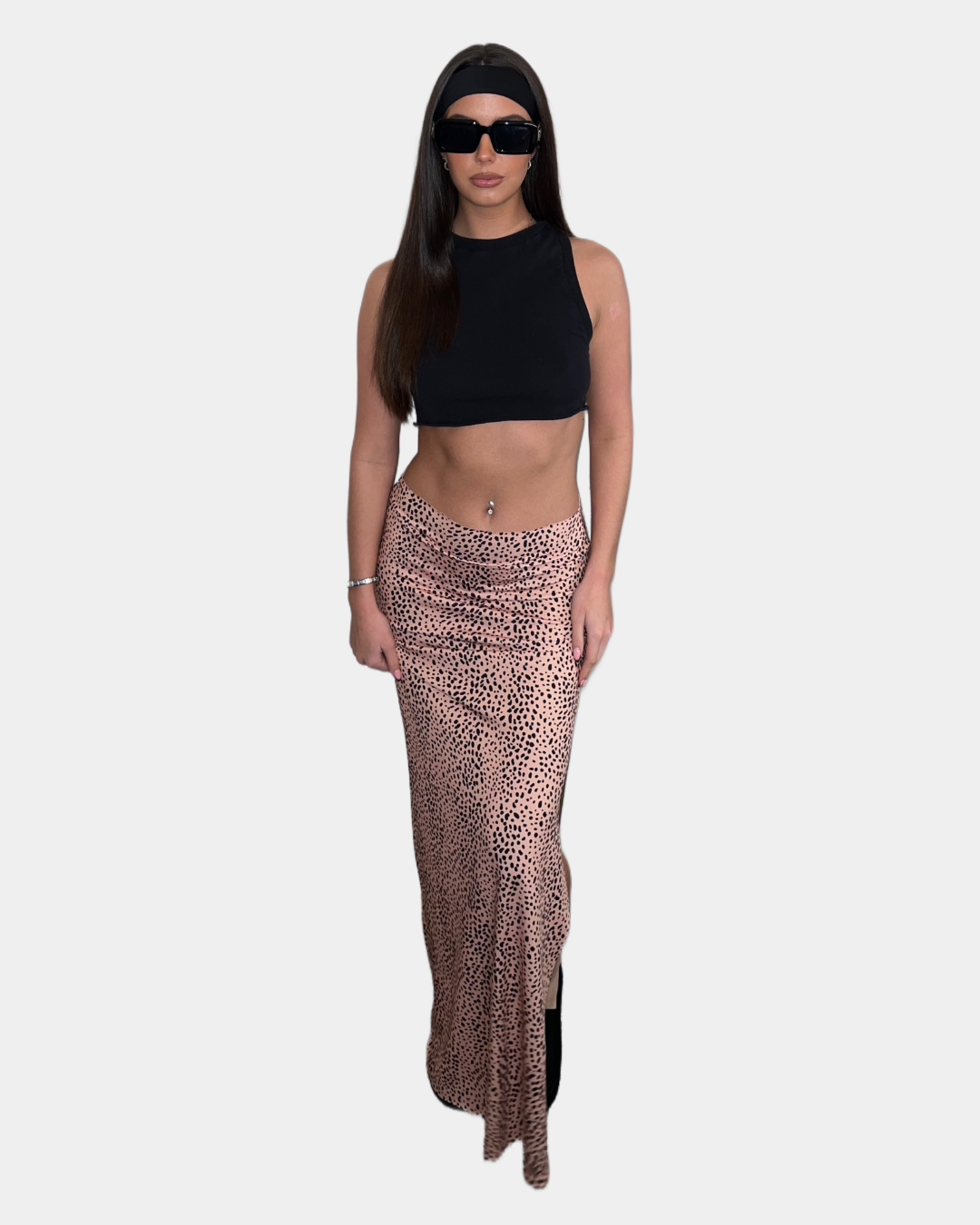 Animal print maxi skirt