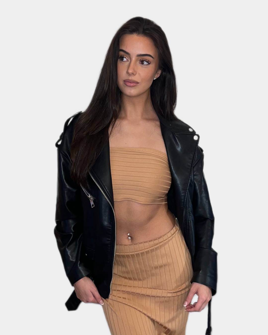 Ribbed Co-ord Set - Maxi Skirt and Bandeau Top